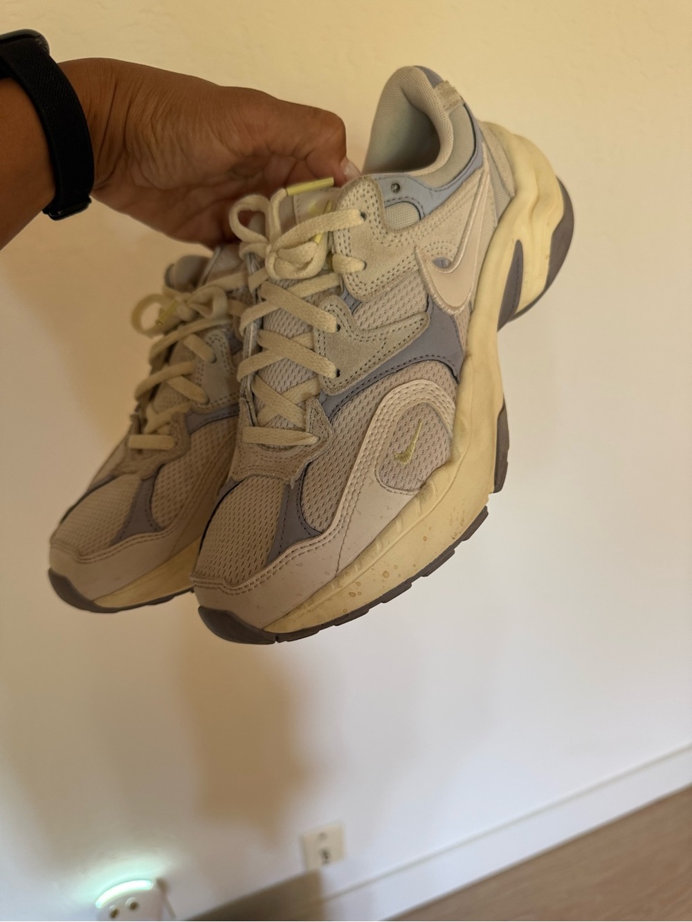 Nike women’s Chunky Runner Sneakers in Beige, Light Gray and Cream